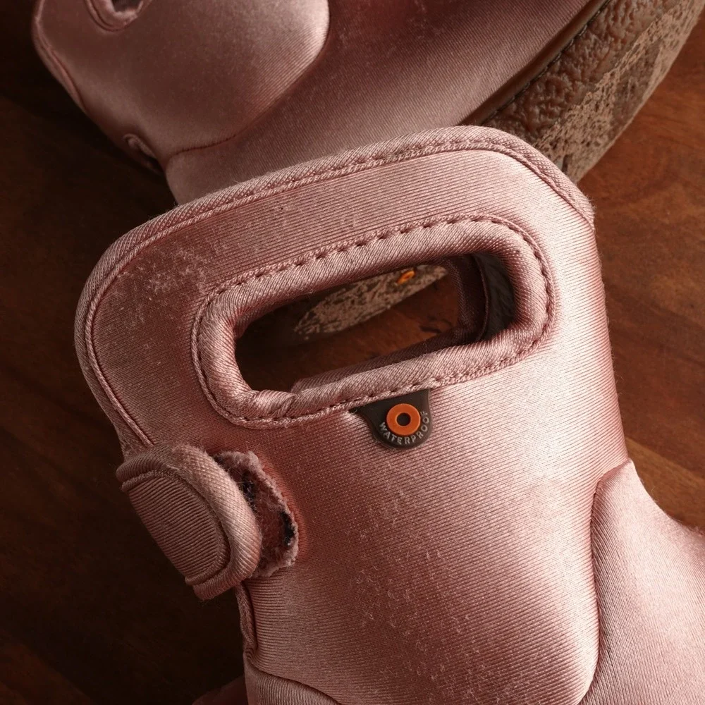 Bogs Boots Toddler Size 6 Pink Faux Fur Washable Casual Winter Waterproof Rain